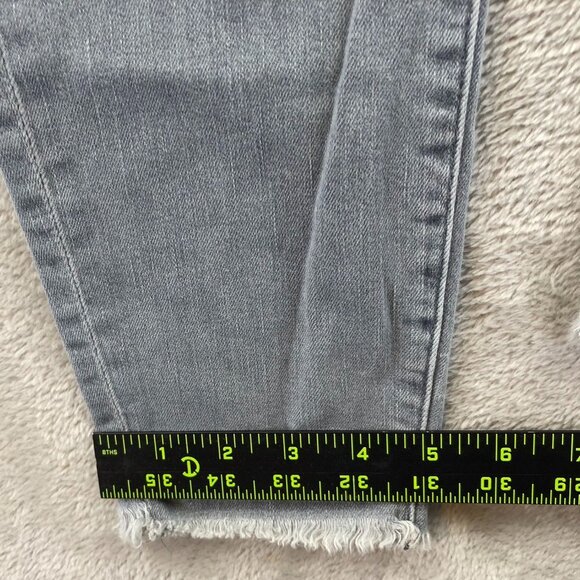 Loft Womens Jeans Size 28/6 Curvy Skinny High Rise Ankle Frayed Hem Gray Denim - Picture 8 of 16